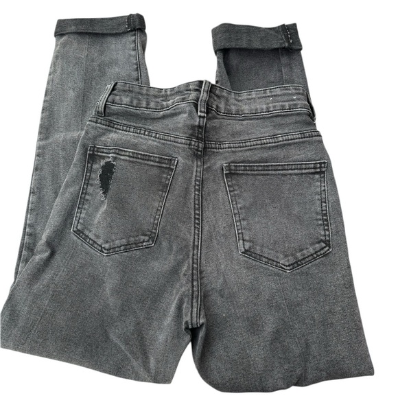 Cotton on high 90’s charcoal wash distressed denim jeans size 4 - Picture 5 of 5